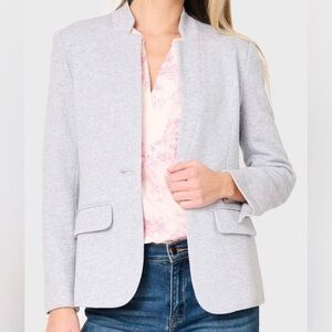 Gibsonlook Notch Collar Blazer in Heather Gray
